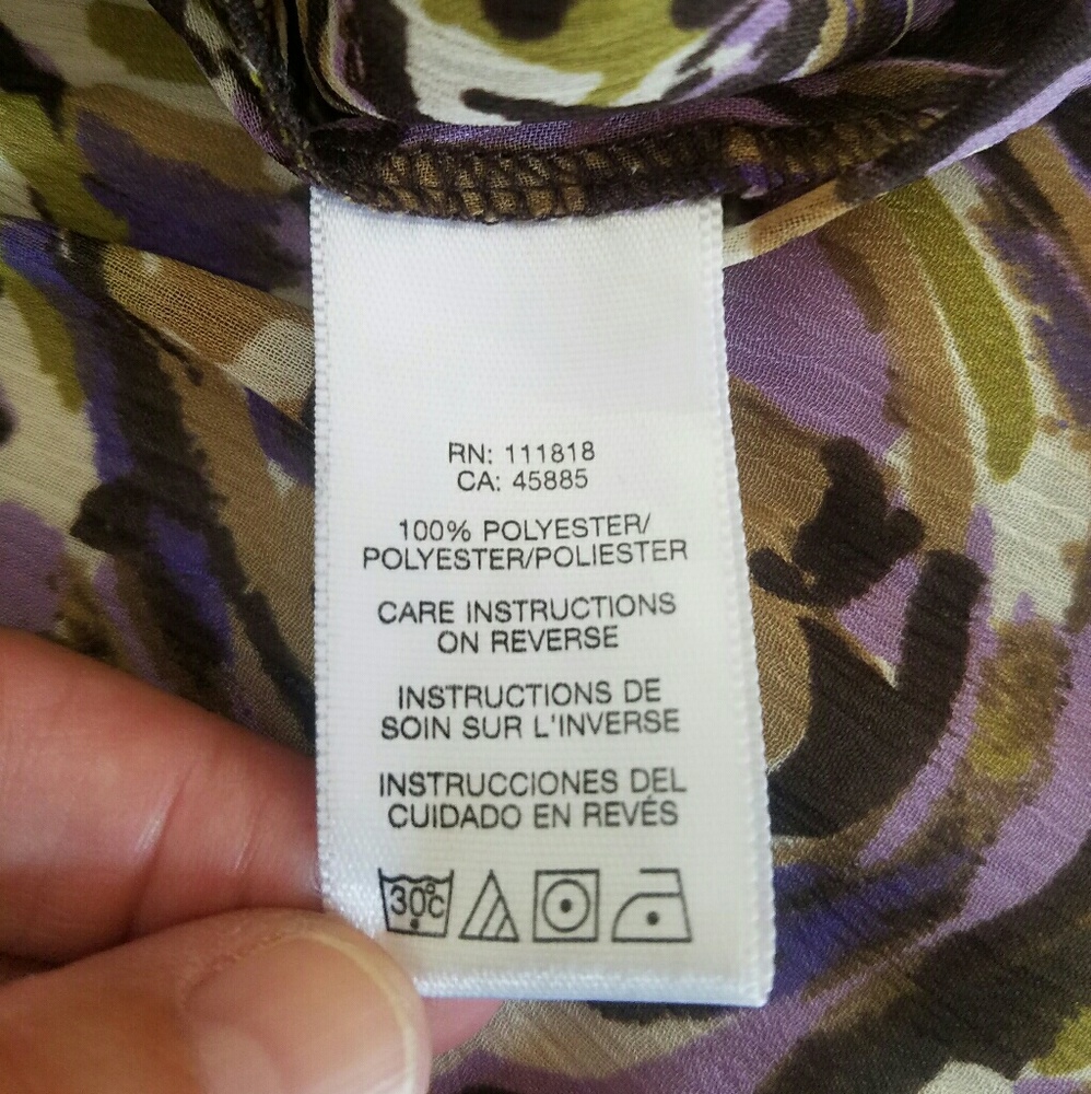 Michael Kors Purple, Brown & Cream Paisley Peasant Blouse - Picture 5 of 6